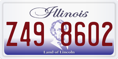 IL license plate Z498602