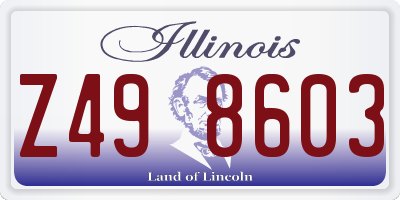 IL license plate Z498603