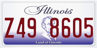 IL license plate Z498605