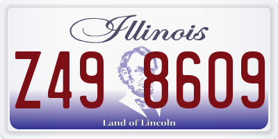 IL license plate Z498609