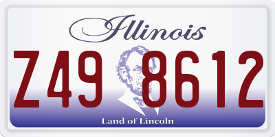 IL license plate Z498612