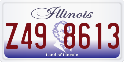 IL license plate Z498613