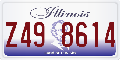 IL license plate Z498614