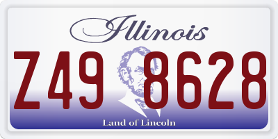 IL license plate Z498628