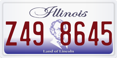 IL license plate Z498645