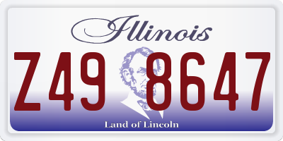 IL license plate Z498647