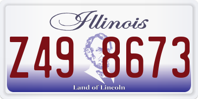 IL license plate Z498673