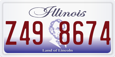 IL license plate Z498674