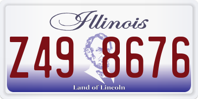 IL license plate Z498676