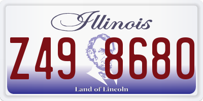 IL license plate Z498680