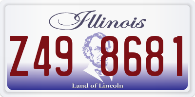 IL license plate Z498681
