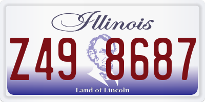 IL license plate Z498687