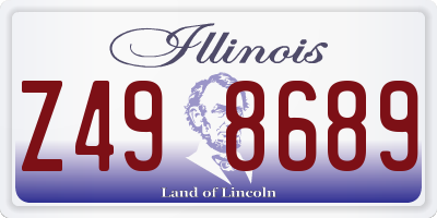 IL license plate Z498689