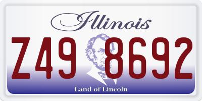 IL license plate Z498692