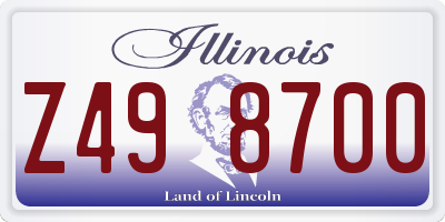 IL license plate Z498700
