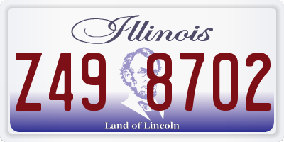 IL license plate Z498702