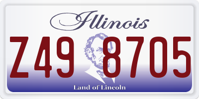 IL license plate Z498705