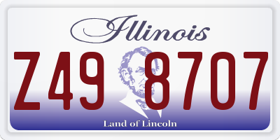 IL license plate Z498707