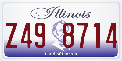 IL license plate Z498714