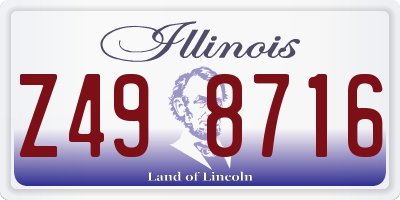 IL license plate Z498716