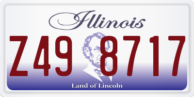 IL license plate Z498717