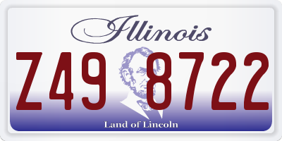 IL license plate Z498722