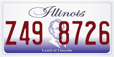 IL license plate Z498726