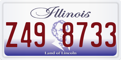IL license plate Z498733