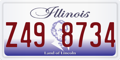 IL license plate Z498734
