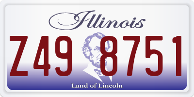 IL license plate Z498751