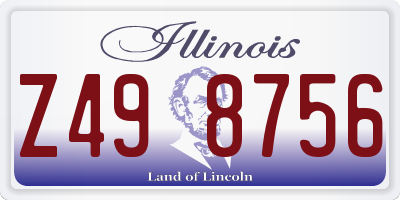 IL license plate Z498756