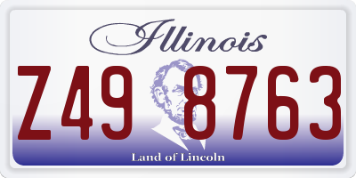 IL license plate Z498763