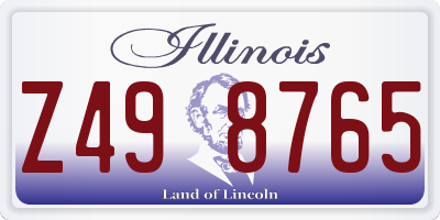 IL license plate Z498765