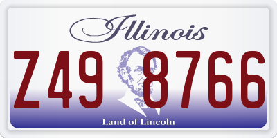 IL license plate Z498766
