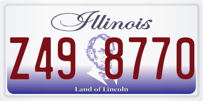 IL license plate Z498770