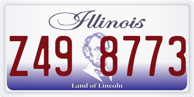 IL license plate Z498773