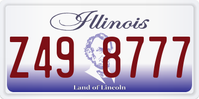 IL license plate Z498777