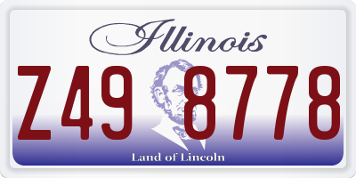 IL license plate Z498778
