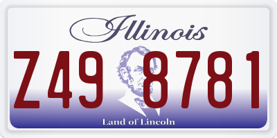 IL license plate Z498781
