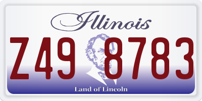 IL license plate Z498783