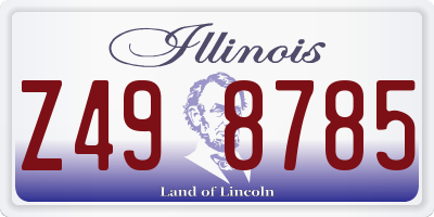 IL license plate Z498785