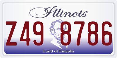 IL license plate Z498786