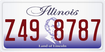 IL license plate Z498787
