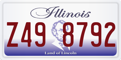 IL license plate Z498792