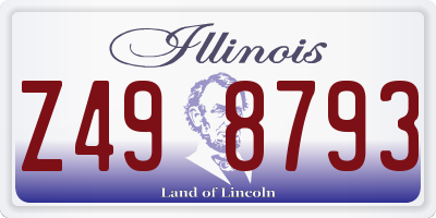 IL license plate Z498793