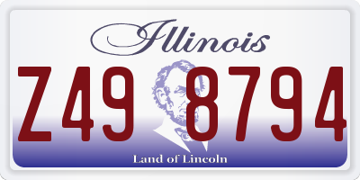 IL license plate Z498794
