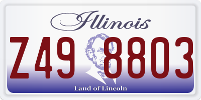 IL license plate Z498803