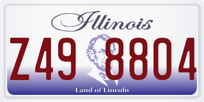 IL license plate Z498804