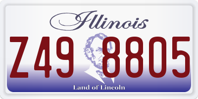 IL license plate Z498805