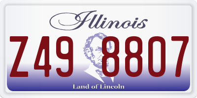 IL license plate Z498807